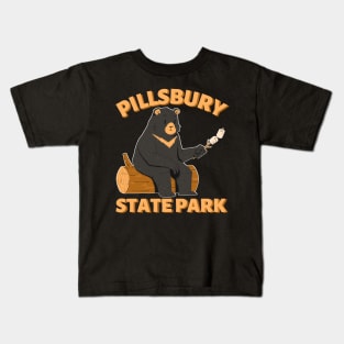 Pillsbury State Park Camping Bear Kids T-Shirt